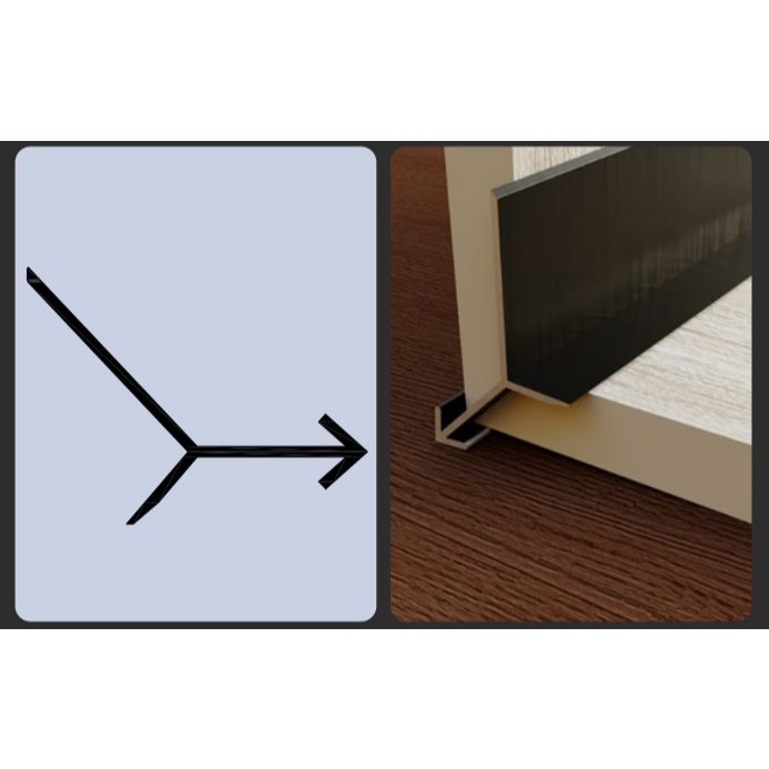 PROFIL ALUMINIUM PROFILE PLASWOOD ALUMINIUM LR 1307 LIST ALUMINIUM PLASWOOD 1307 BLACK DOFF 1307 HIT