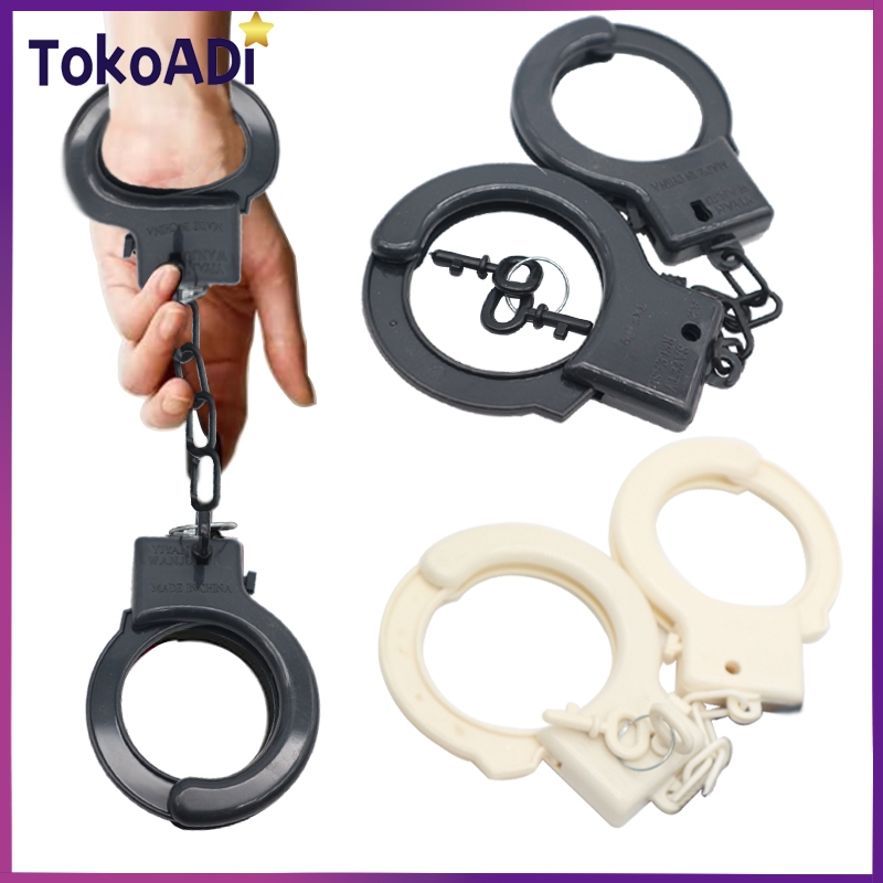 Mainan Borgol Anak Handcuffs Borgol Tangan Mainan Prank Plastik  Alat Peran Kostum