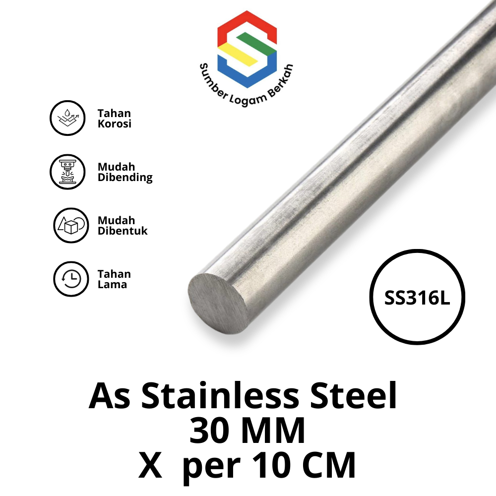 as 30 mm stainless steel 316