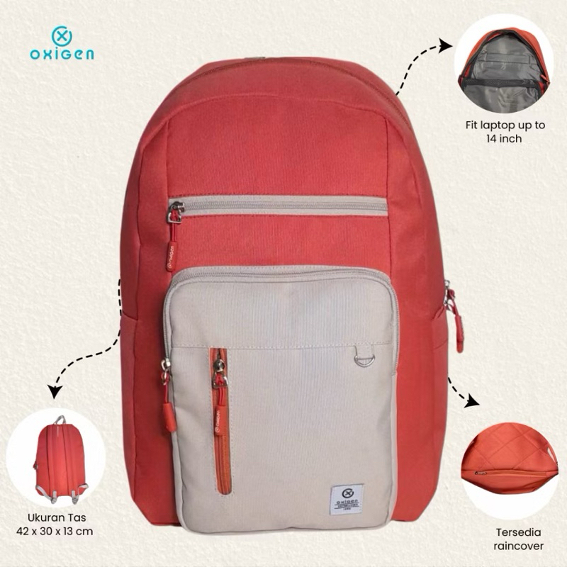 [Oxigen] Tas Ransel Backpack Laptop Sekolah Defora Oxigen Original Unisex