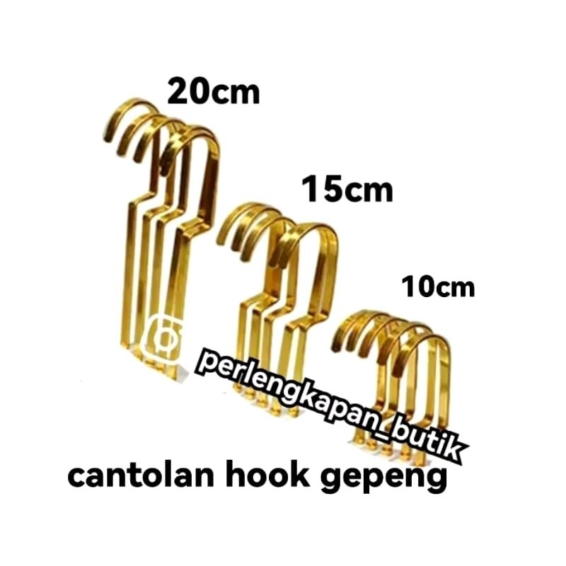 Hook gantungan baju gold pipih