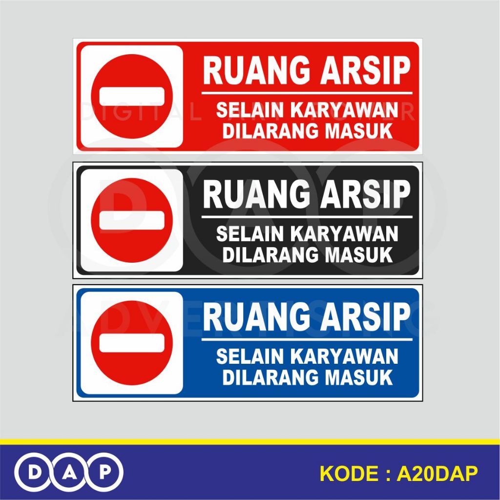 

A20 - Acrylic Sign, Stiker Akrilik Ruang Arsip, Tahan Air, Tidak Pudar, Termurah, dan Bisa Custom