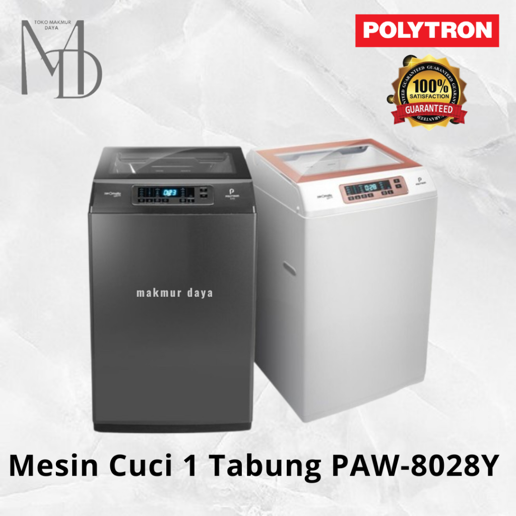 Polytron Mesin Cuci 1 Tabung PAW 8028Y / PAW8028 Y / Mesin Cuci 8KG PAW-8028Y