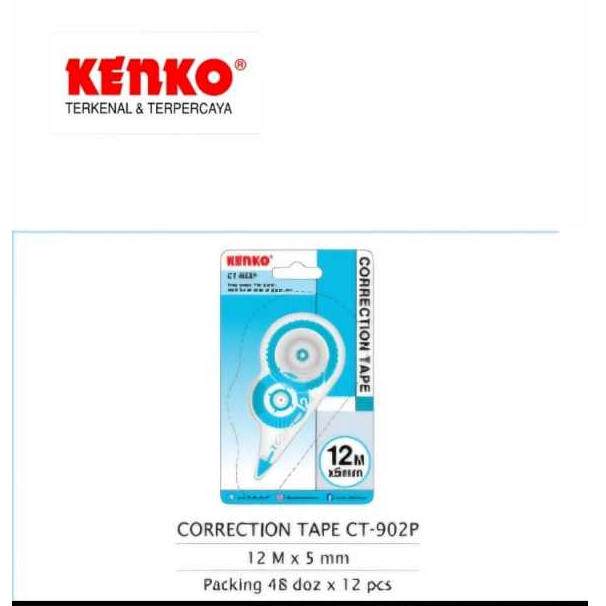 

KENKO CORRECTION TAPE / PITA KOREKSI CT-902P (12M X 5MM)