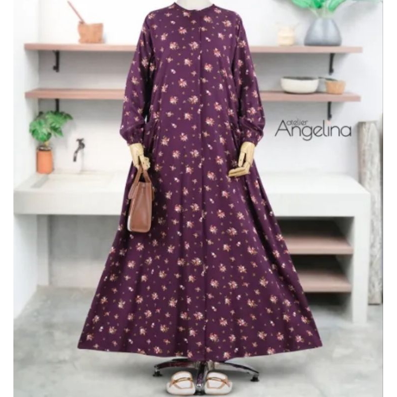 ATELIER ANGELINA CELINE DRESS MAIDENS BLUSH BURGUNDY M L BY ATELIER ANGELINA