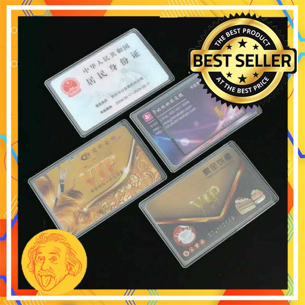 

10pcs Plastik Pelindung Identitas Cover ATM KTP SIM Plastik Laminating Cover Pelindung Kartu Nama