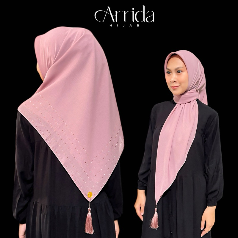 Segiempat Mutiara Bandul Premium 115x115 (FREE POUCH) / Hijab Segiempat Mute / Kerudung Mutiara Tabu