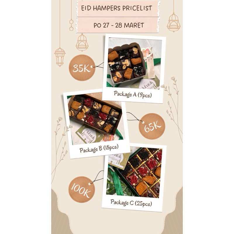 

Hampers lebaran fudgy brownies 10x10 (9pcs)