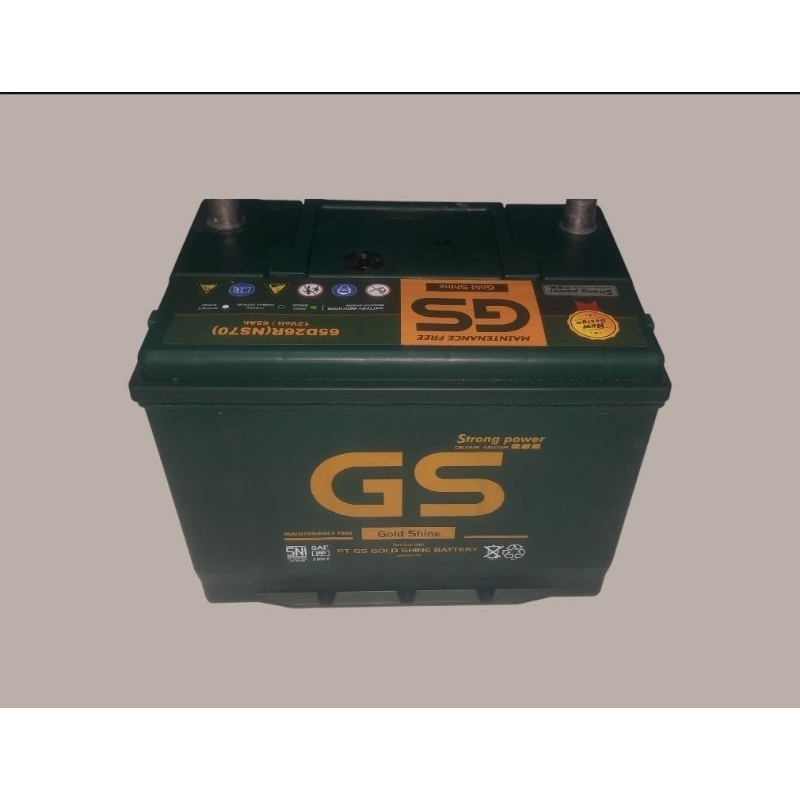 Aki Mobil GS ( Gold Shine ) 65D26R (NS70 ) 12Volt / 65Ah MAINTENANCE FREE (Second like new)