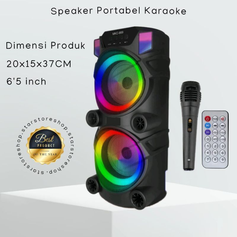 Speaker Bluetooth Speker Besar Jumbo Gede Dengan Mic Karaoke Musik Music Box Wireless