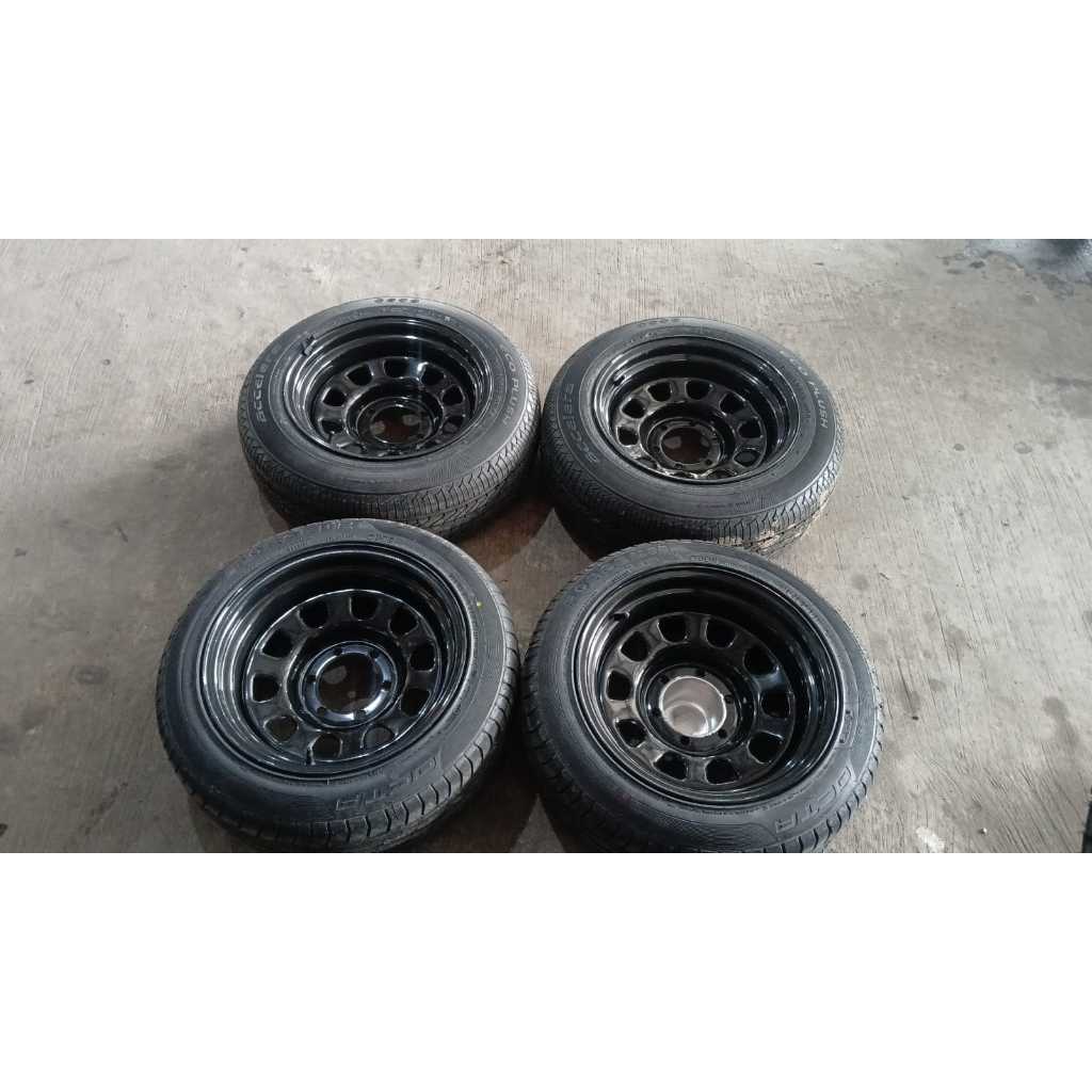 VELG MOBIL BEKAS SEKEN MOKUPO HSR RING 16 LEBAR 10 PCD 6X139,7 ET-44 BLK + OCTA (2) ACC(2) (24) 205 