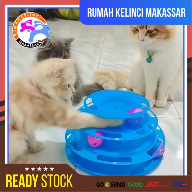 TOWER BALL TOWER CAT MAINAN KUCING Bola Tower 3 Tingkat Bola Track Mainan Bola Kucing Tracking Ball