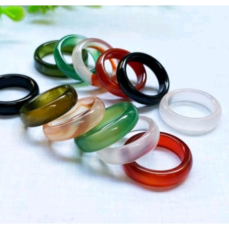 Cincin Batu Giok Pria Wanita - Cincin Giok Batu Alam Terapi Kesehatan