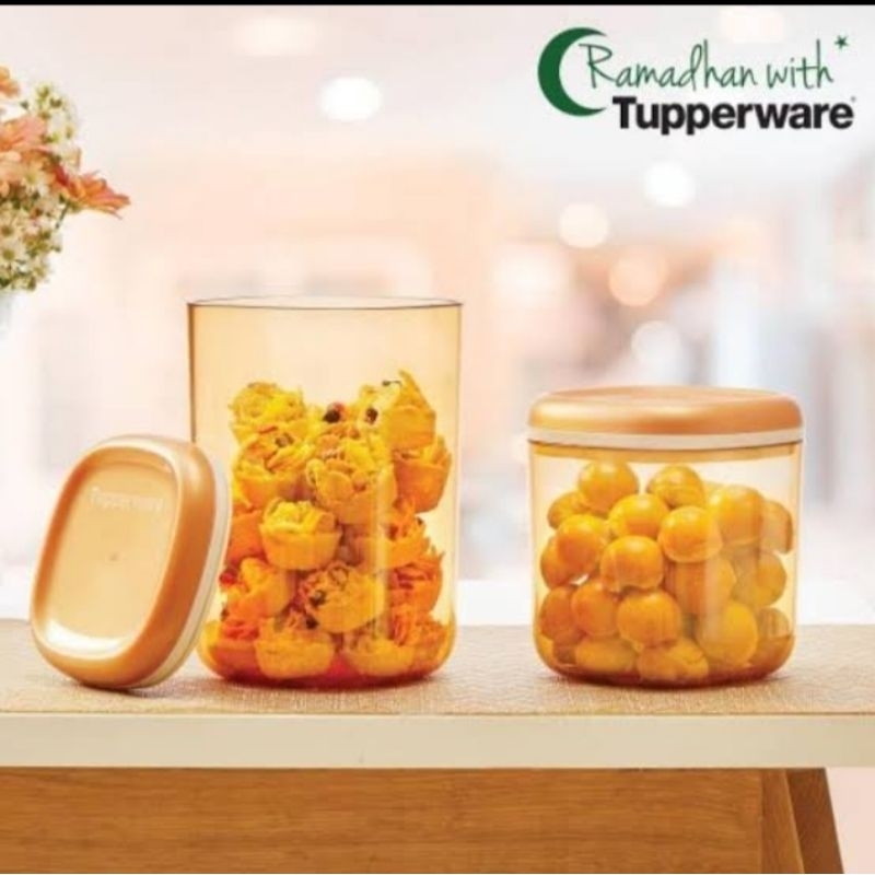 Tupperware Crystal Canister Gold (2)