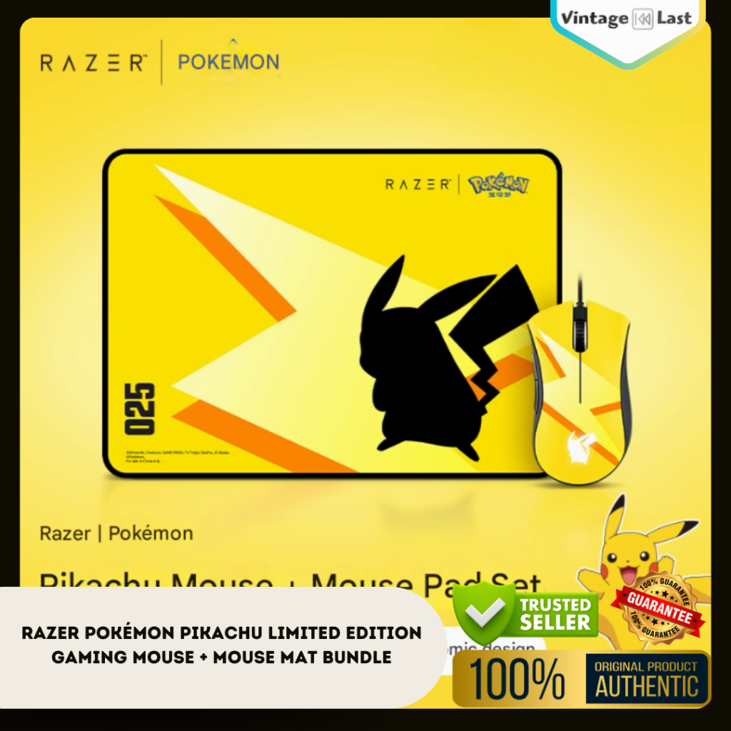 Razer Pokémon Pikachu Viper Standard Edition Wired Gaming Mouse & Mouse Pad Set