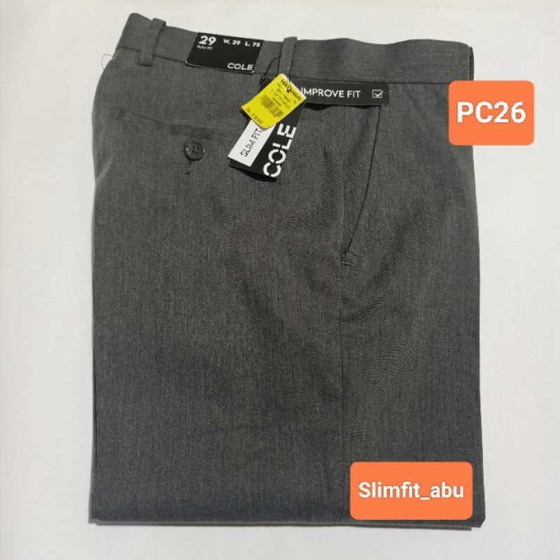 Slimfit, Celana Panjang Pria Kain Formal dan Chinos Merek COLE Branded Matahari Original