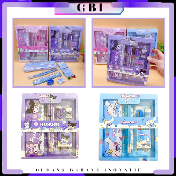 

GBI Set Stationery 7in1 Karakter Kartun Alat Tulis Anak Sekolah Paket Alat Tulis Set 7 in 1 Penghapus Pengaris Kotak Pensil Penggaris Crayon