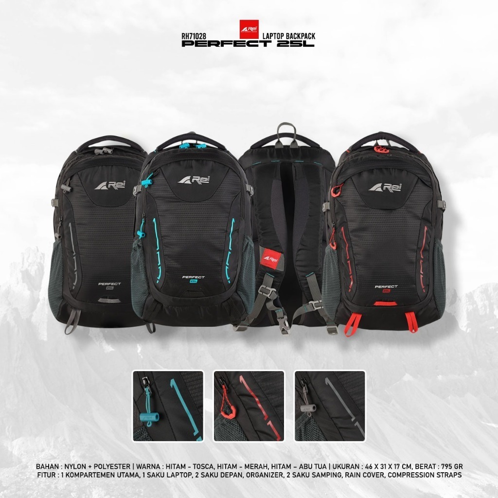 Tas Ransel Rei Perfect 25 Liter Free Cover Bag Daypack Tas Laptop Arei Outdoorgear