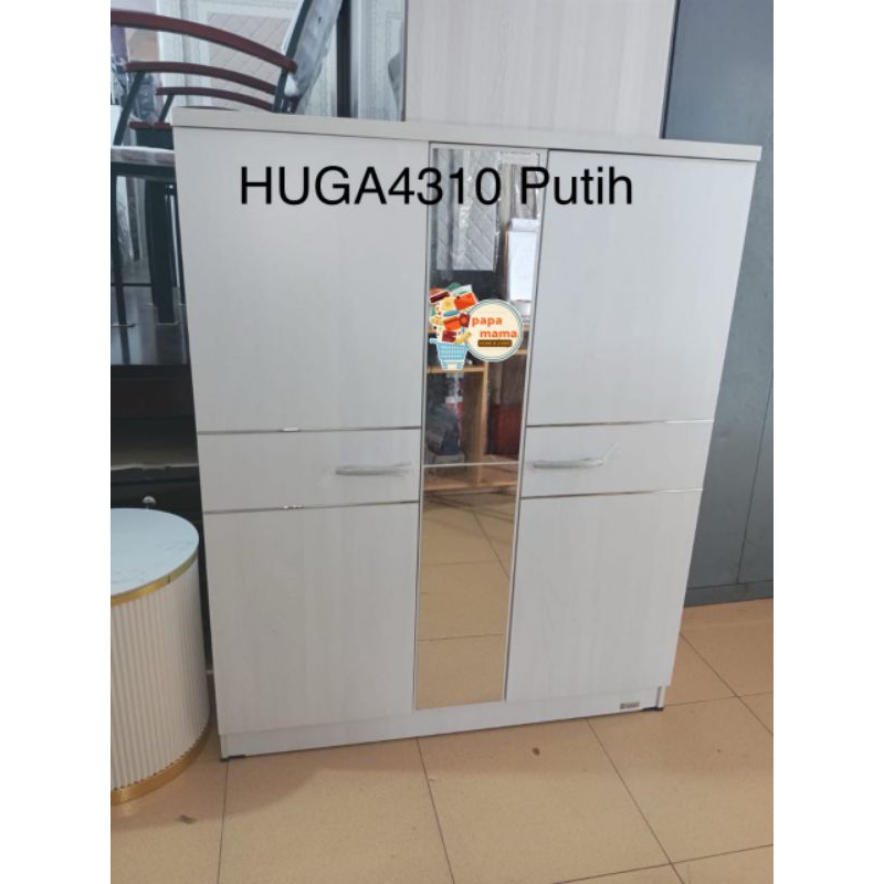 Lemari Sepatu 3 Pintu Buka - Rak Sepatu Pintu Kaca Cermin - HugaA4310