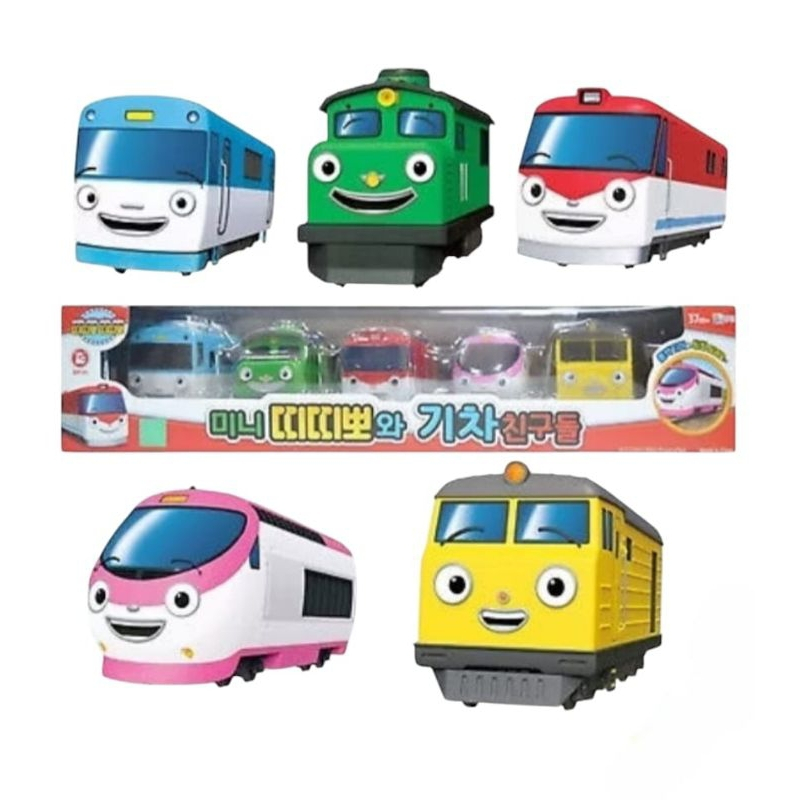 mainan mini trains TITIPO isi 5 pcs mainan kereta kartun titipo mini trains