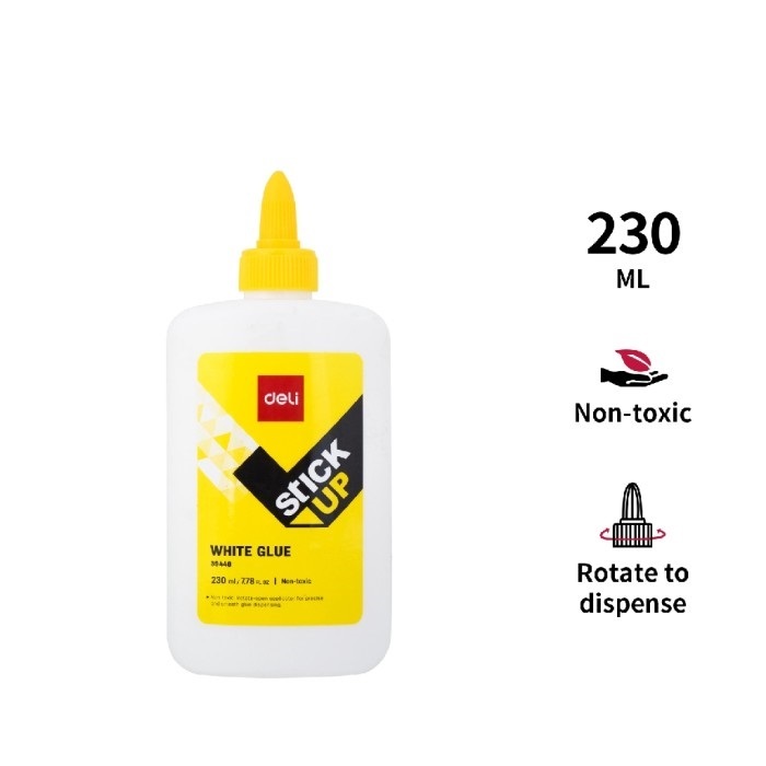 

LEM CAIR PUTIH KAYU SERBAGUNA 230 ML DELI 39448 WHITE GLUE