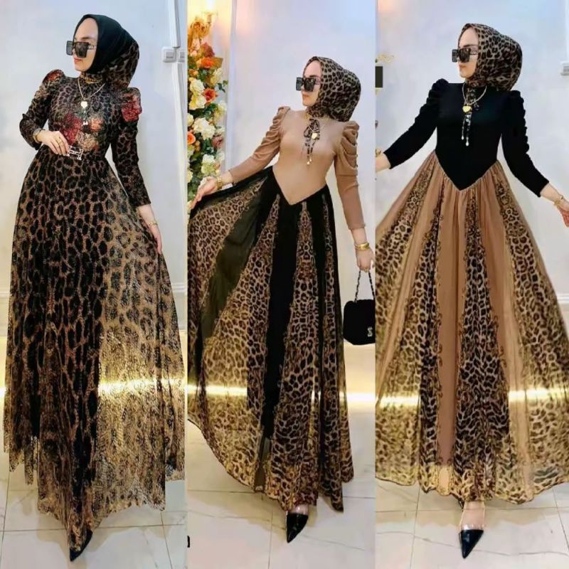 NEW SHR ORI Gamis Leopard  Mix Ceruty