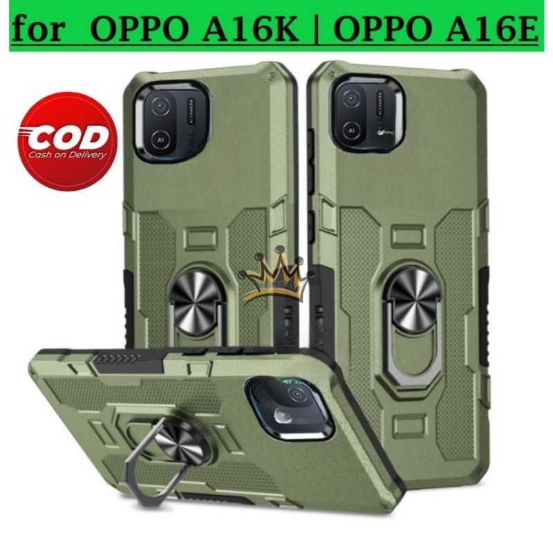 HARD CASE OPPO A16K A16E CASING STANDING HIT RING TERBARU