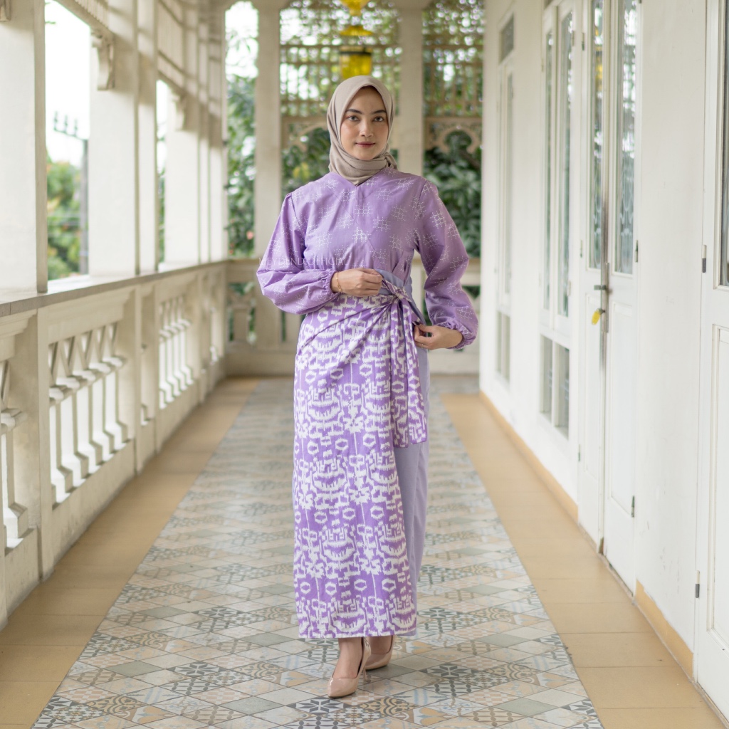 MEYDEND - Kahiyang Dress Gamis Batik Kombinasi