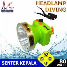 Senter Kepala LED Mitsuyama 80 Watt MS-216 Senter LED Super Terang Jarak Jauh/Senter Selam Diving