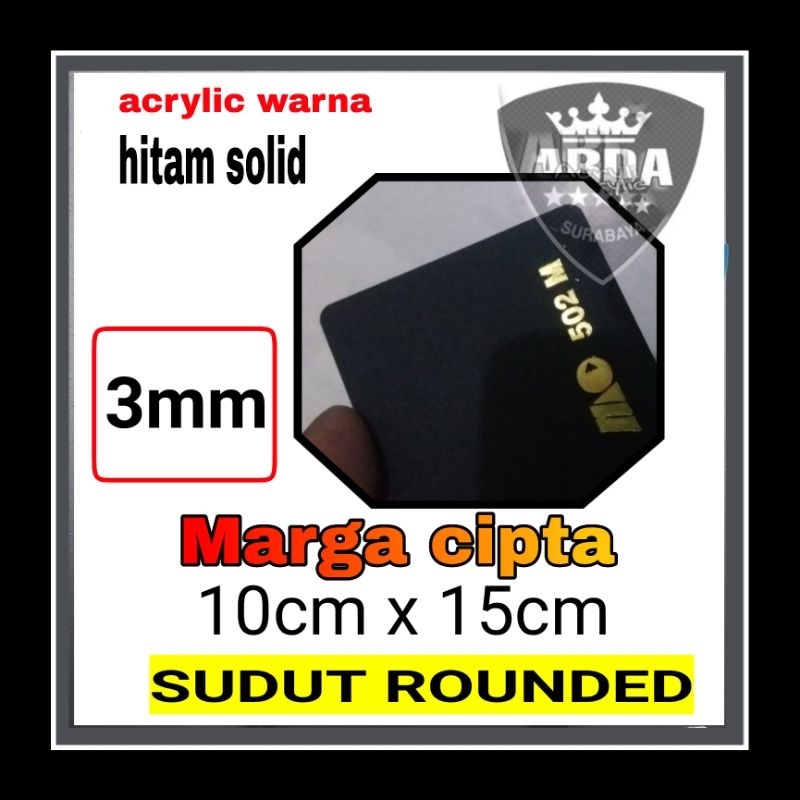 

akrilik 3mm hitam 10 x 15 sudut rounded akrilik hitam lembaran marga cipta