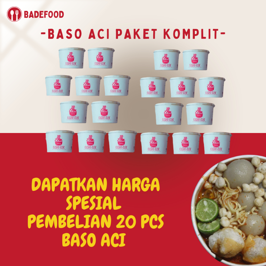 

BADEFOOD Baso Aci Instan paket usaha 20 pcs