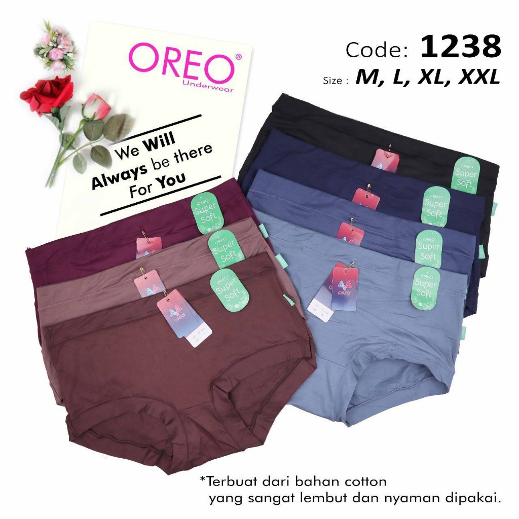 CD Wanita OREO (1 PAKET ISI 6) Celana Dalam Supersoft 1238 - Toserbazaar
