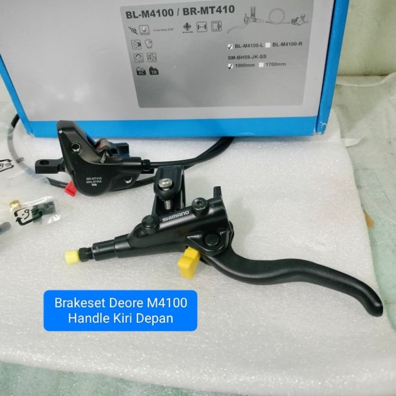 Brakeset Shimano Deore M4100 Kiri Depan Brake Set Rem Hidrolis BL-M4100 / BR-MT410 Original made In 