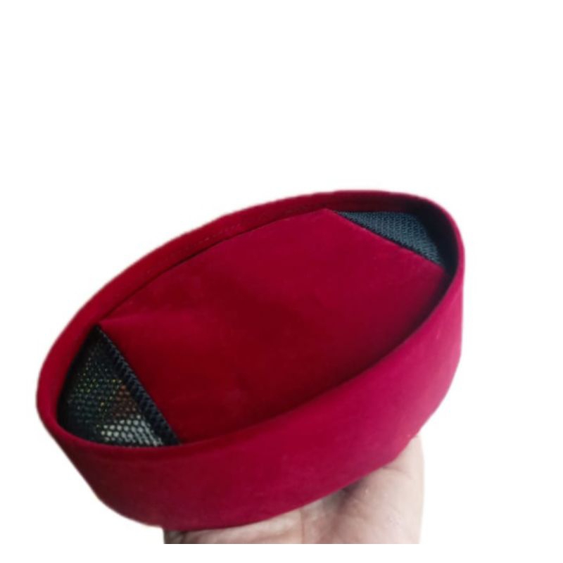 Peci Songkok Pendek Merah  Tinggi 5-6-7 cm Kopiah Bludru Halus