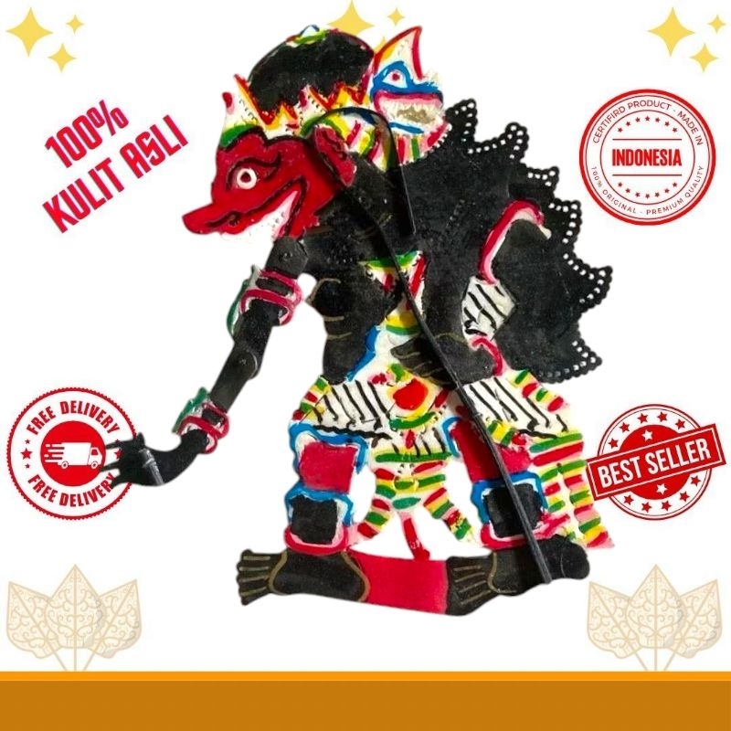 WAYANG kulit BUTO BABRAH BAHAN KULIT SAPI TEBAL KUALITAS SUPER