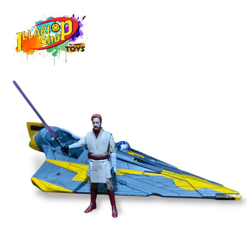 Starwars Anakin Jedi Starfighter vehicle + figure obi-wan kenobi Hasbro
