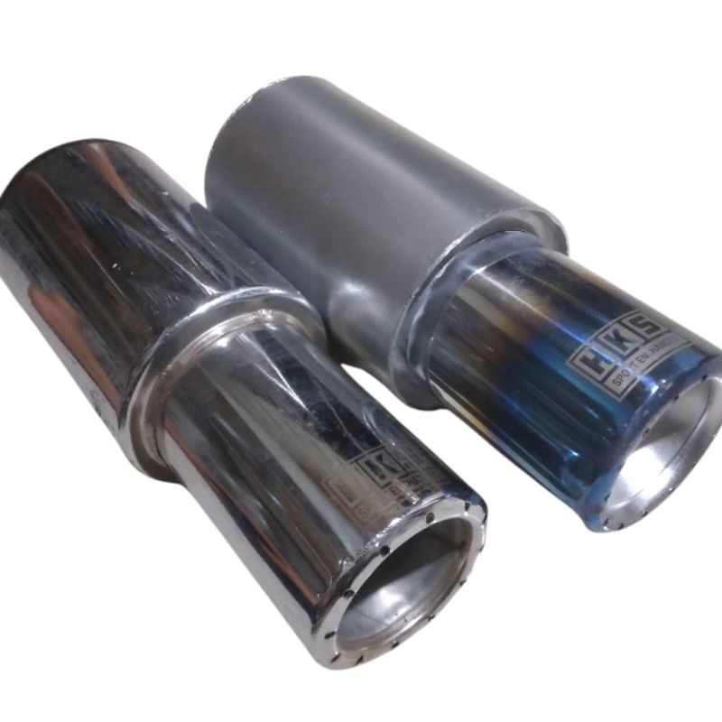 KNALPOT HKS GRONEL TITAN BIRU SUARA BASS ADEM UNTUK MOBIL RACING/BENSIN