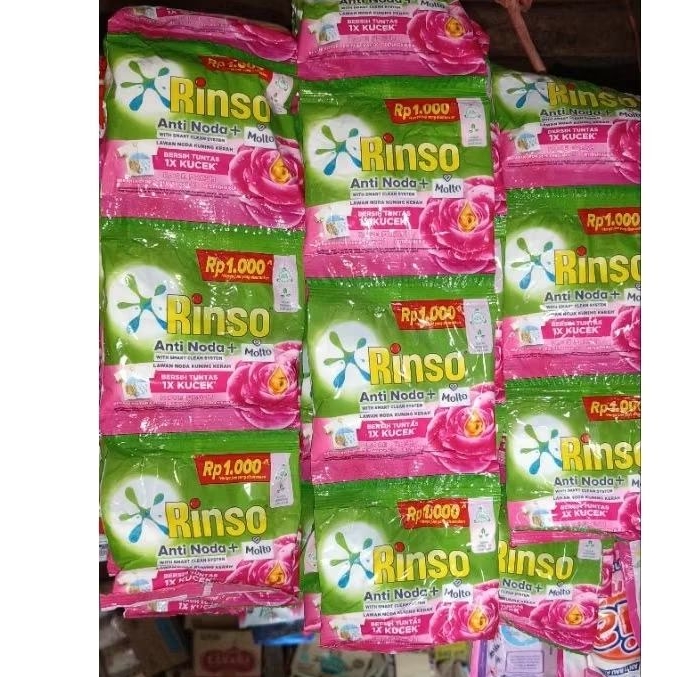 Rinso Renteng | Rinso Anti Noda plus Molto Sachet | Detergen Bubuk Sachet | Rinso Molto Sachet 1 Ren