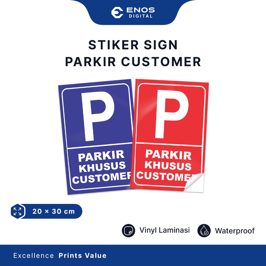 

Stiker Parkir Khusus Customer Ukuran 20x30 / Stiker Parkir Anti Air