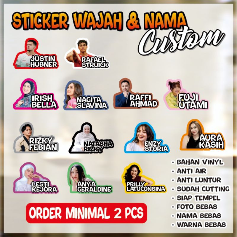 

Sticker Wajah Nama Custom stickee tumblr sticker handphone