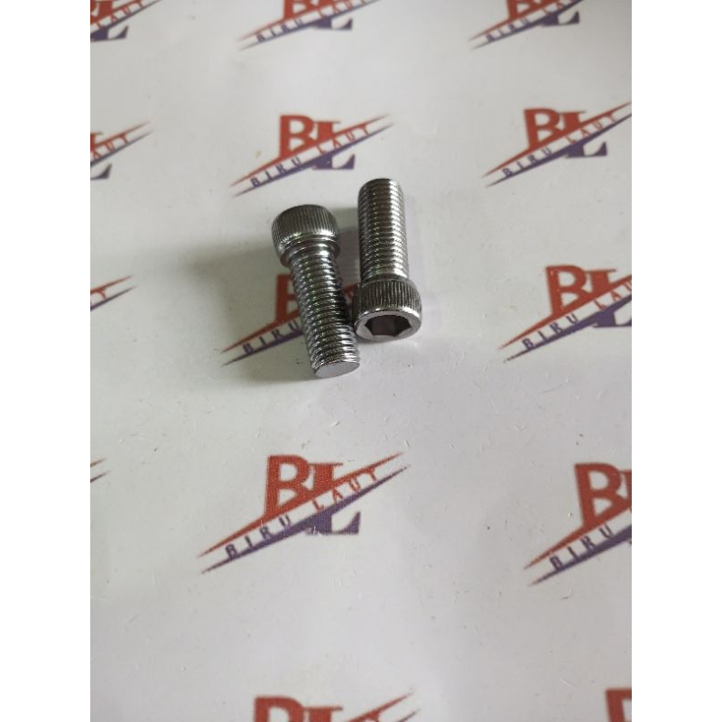 Baut L8 /baut 14 panjang 2,5cm M10x25 croom