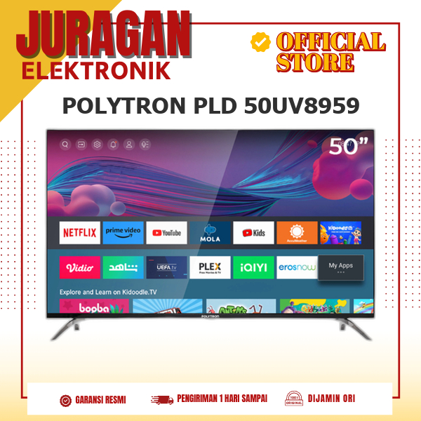 POLYTRON PLD 50UV8959 LED SMART TV 50 INCH 4K UHD HDR SCREEN MIRRORING 120 WATT PLD50UV8959 50UV8959