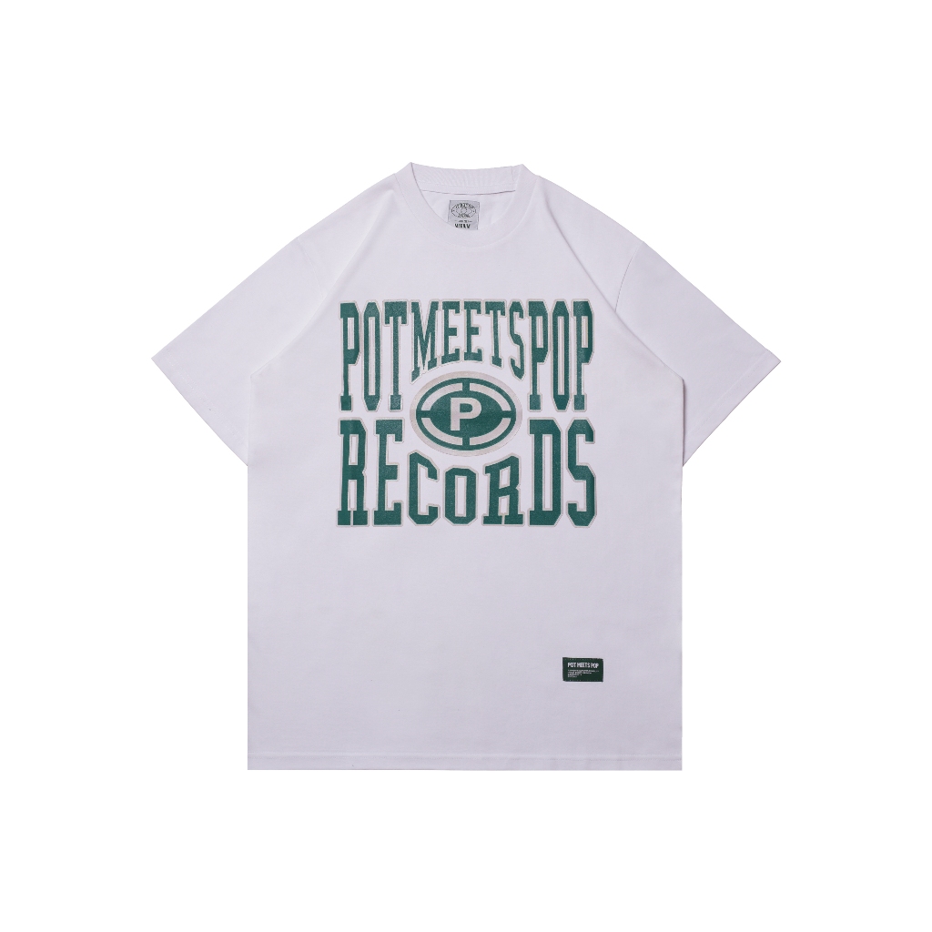 Pot Meets Pop Kaos Lengan Pendek - Pmp Records Tee White SS`25 - Tshirt