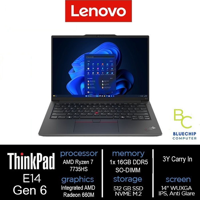 Lenovo ThinkPad E14 G6 AMD Ryzen 7-7735HS 16GB 1TB 14" WUXGA Win11Pro