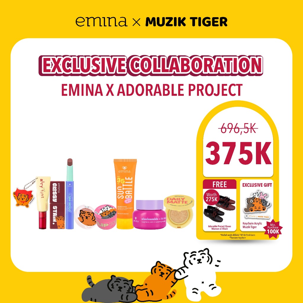 [Emina x Adorable Project] Emina x Muzik Tiger Exclusive Glow Set Free Adorable Project Shoes - Emin