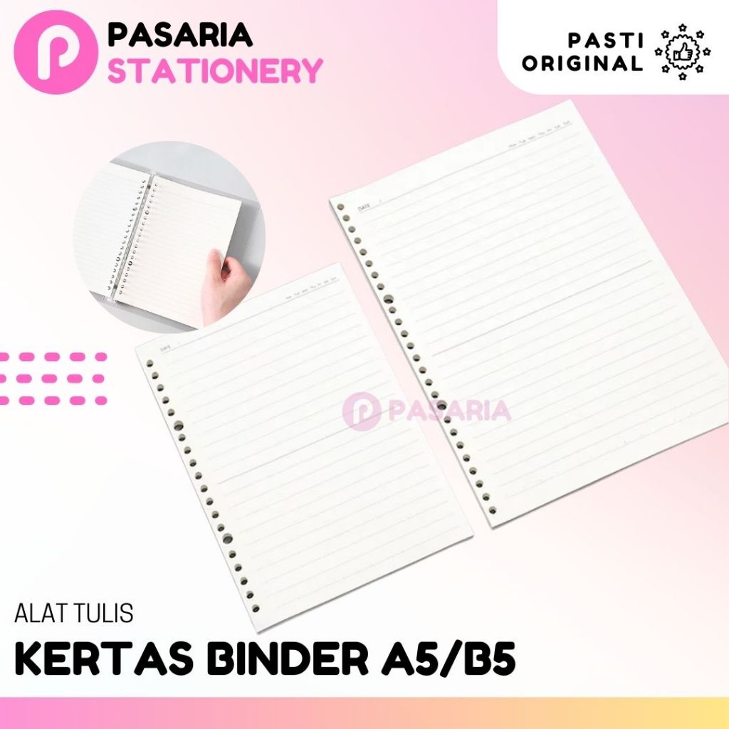 

Kertas ISI BINDER A5/B5 Isi 60 lembar Loose Leaf Binder Garis Putih