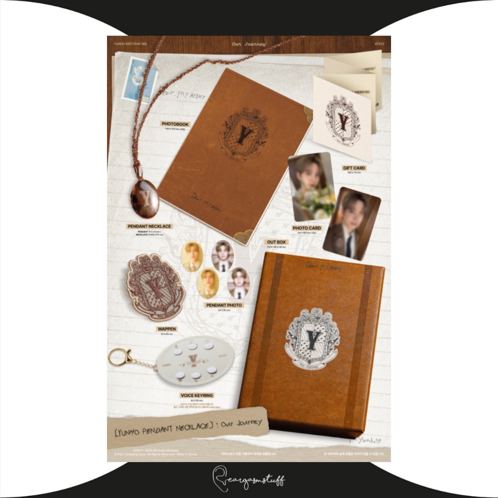 ATEEZ YUNHO BIRTHDAY PENDANT NECKLACE OUR JOURNEY / PHOTO PACKAGE CASSETTE TAPE OFFICIAL MD / MERCH 