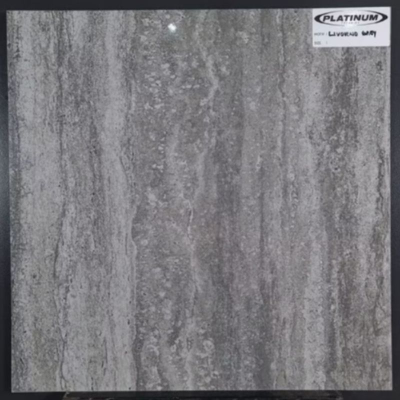 Keramik lantai glossy Platinum Livorno Grey 50x50 cm