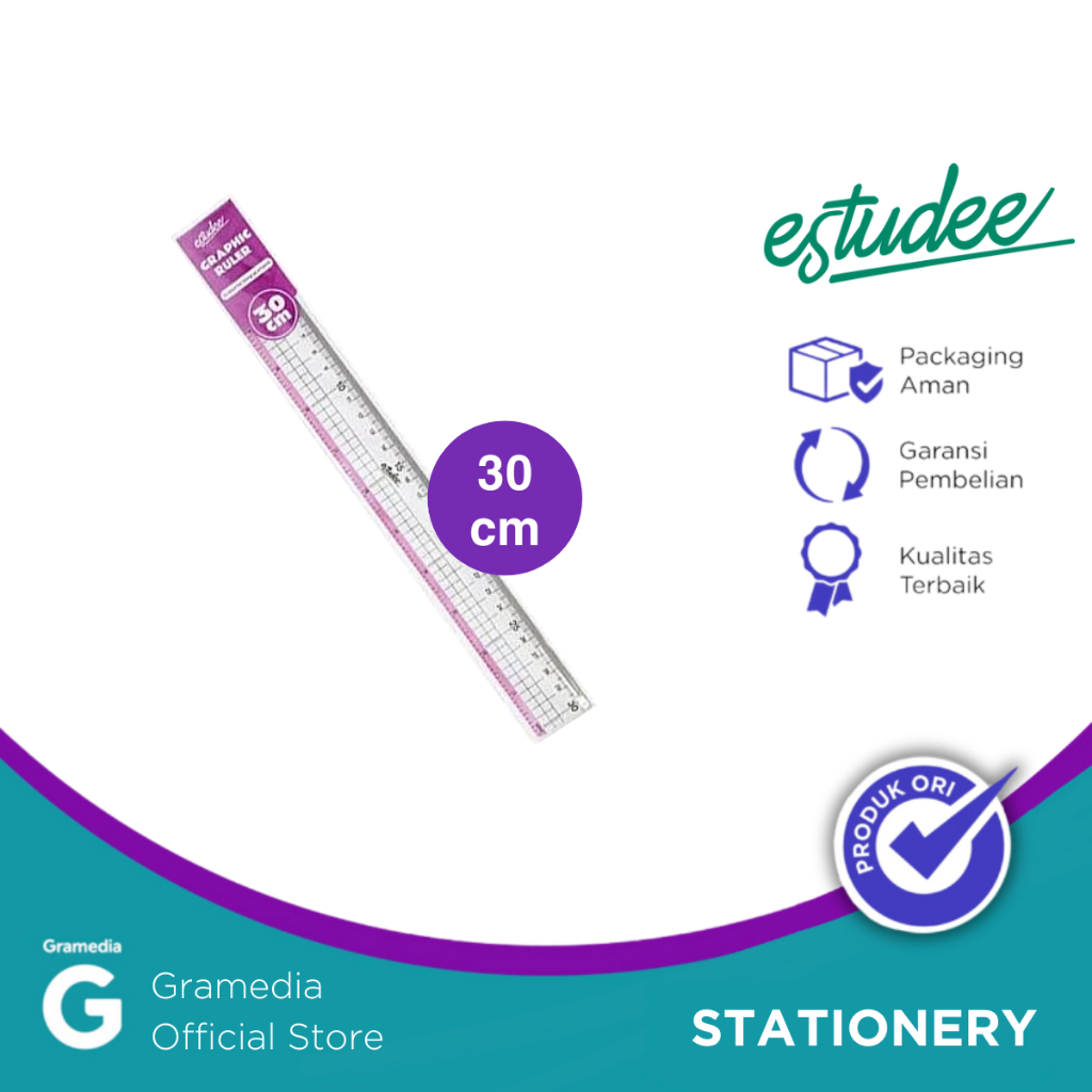 

Estudee Graphic Ruler 30Cm Purple Es-R030