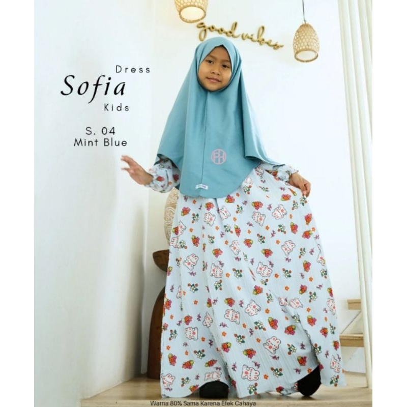 Set Gamis Anak Pelangi hijab
